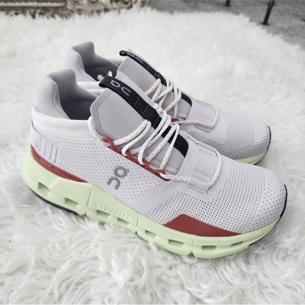 On Running Women's Shoes - White, Red, and Green